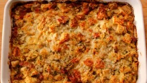 Herb and Apple Bread Pudding