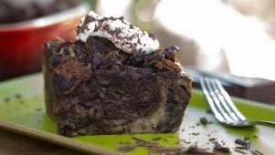 Chocolate Babka Bread Pudding with Rum-Spiked Cherries