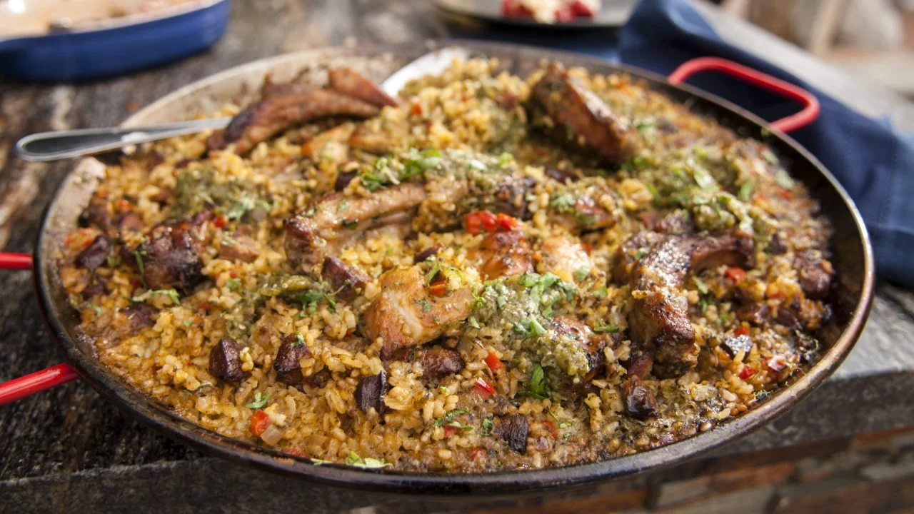 Pork and Chicken Paella Verde
