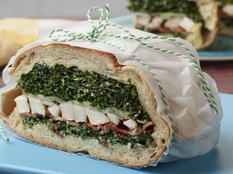 Grilled Chicken and Kale Caesar Pressed Sandwich