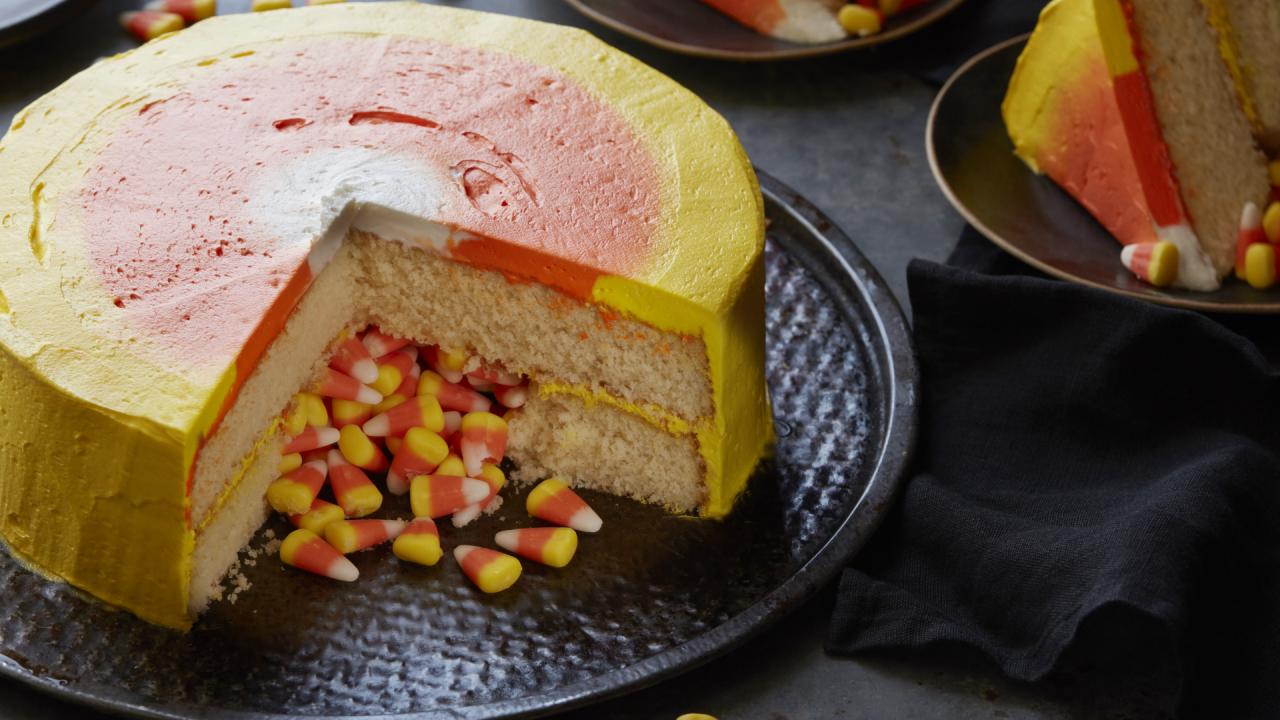 Stuffed Candy Corn Cake