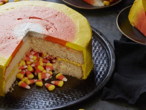 Stuffed Candy Corn Cake