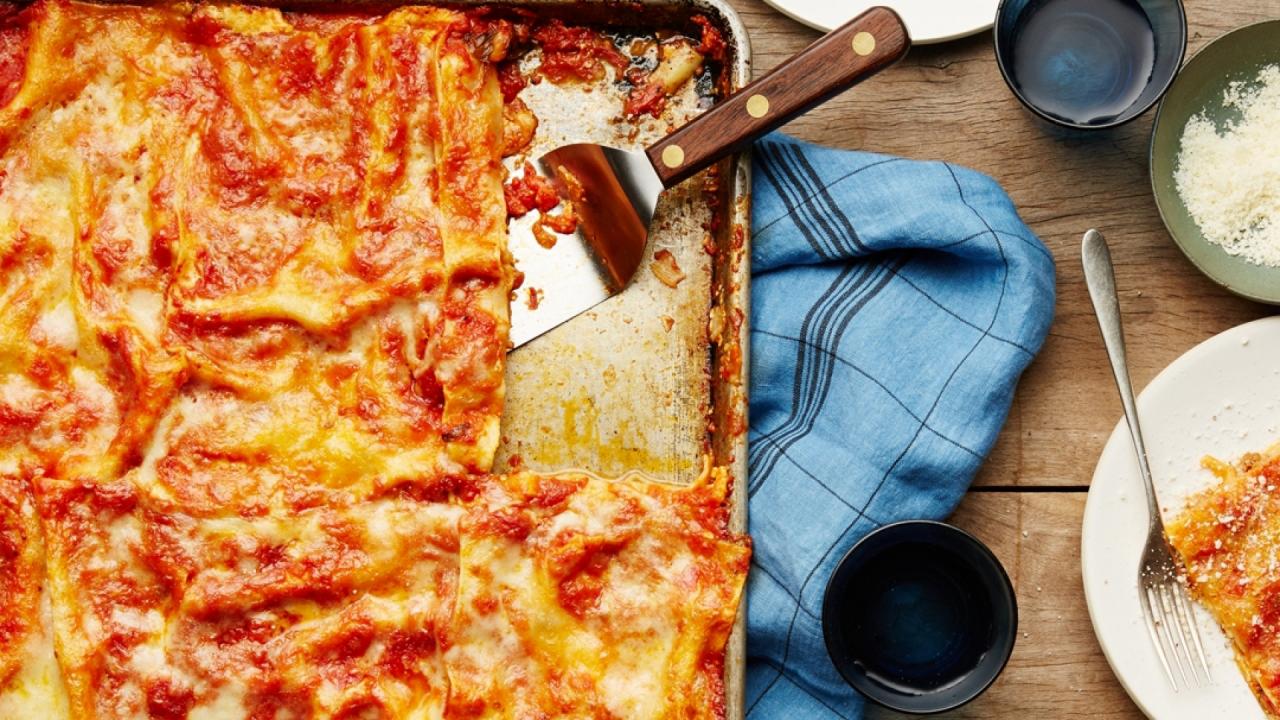 All-Crust Sheet Pan Lasagna