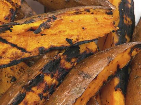 Grilled Sweet Potato Fries with Honey-Mustard-Mint Dipping Sauce