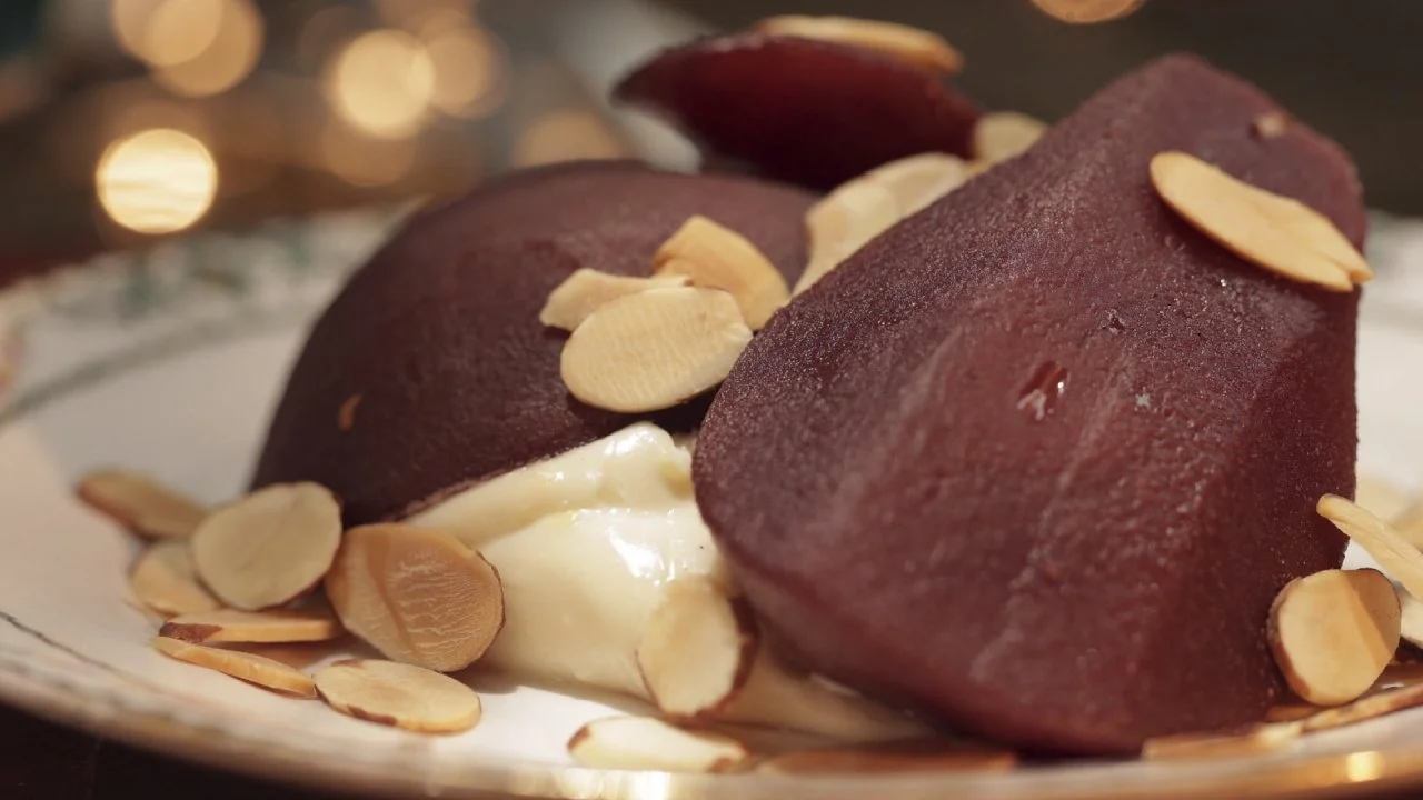 Mulled Wine Poached Pears