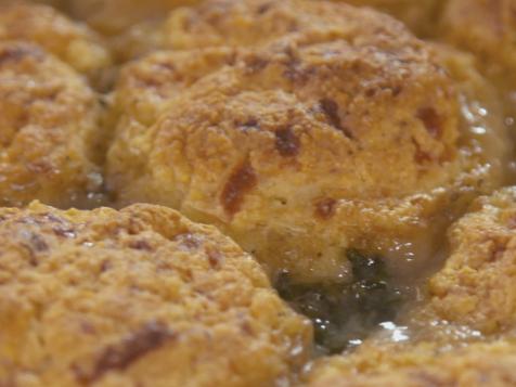 Porky Pot Pie with Cheesy Drop Biscuits