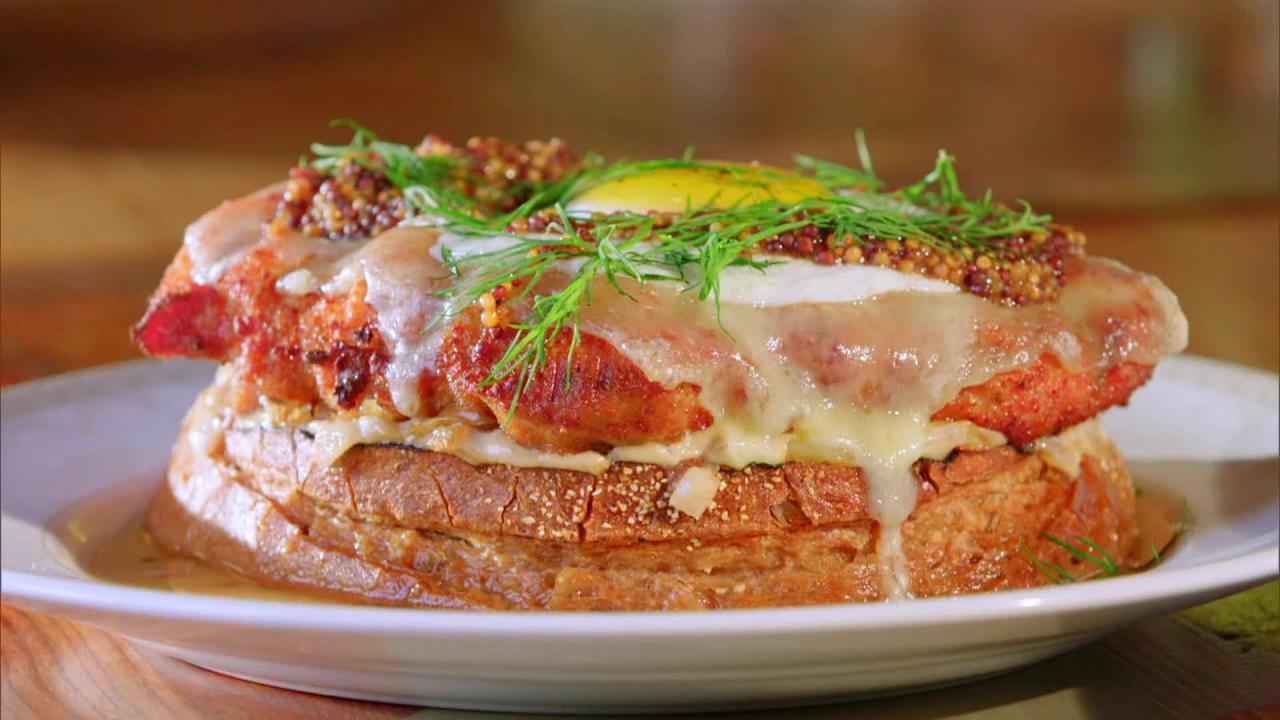 Open-faced Schnitzel Sandwich