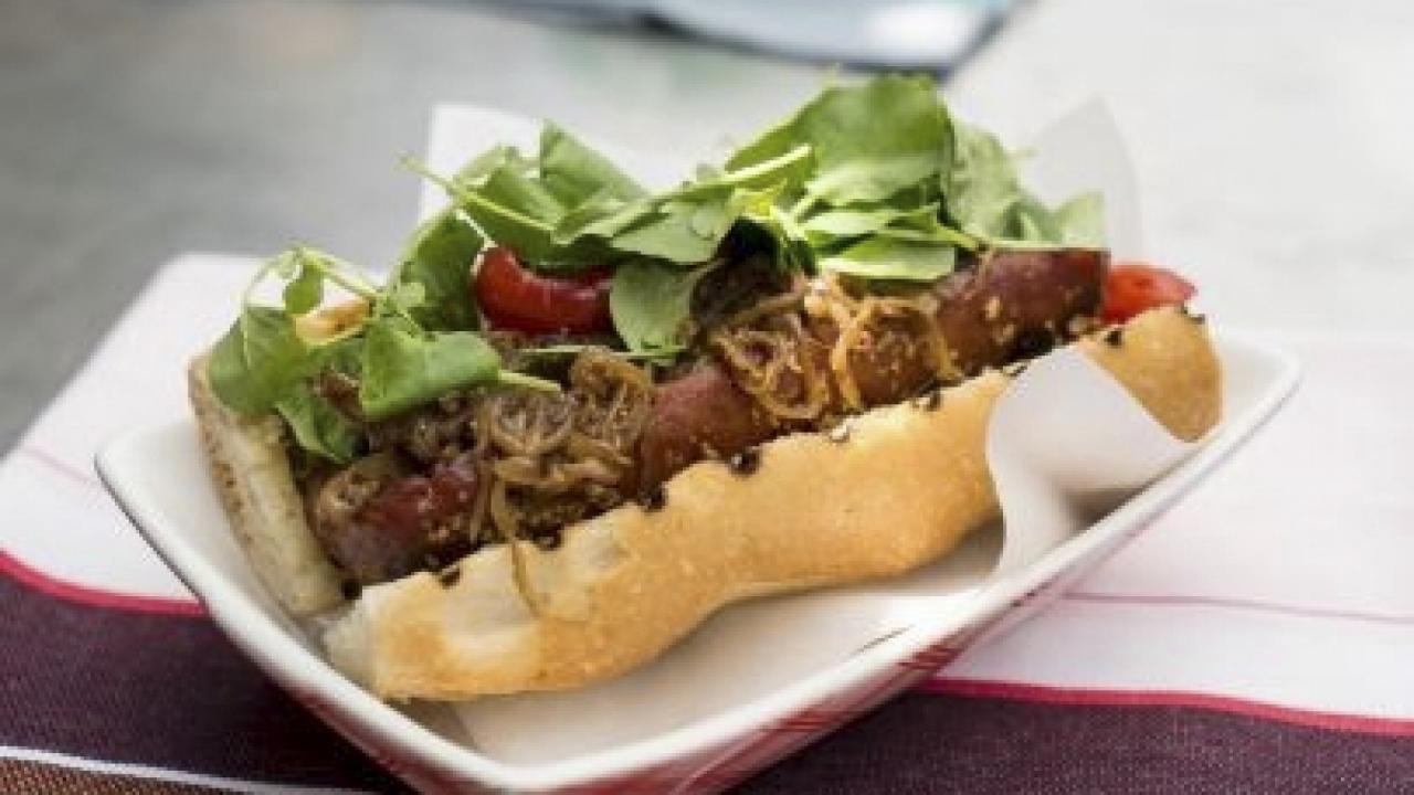 Grilled Kielbasa Hot Dog