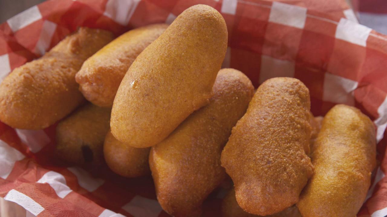 Mini Corn Dogs with Mustard