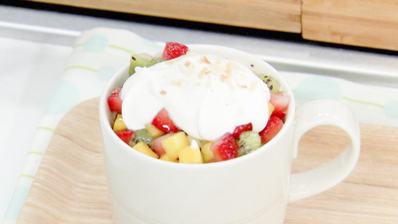 Coconut Mug Cake with Fruit