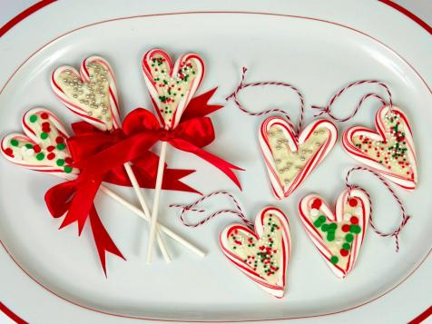 Candy Cane Heart Pops