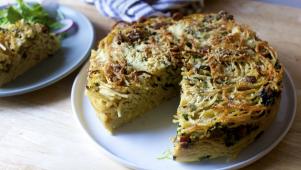 Spaghetti Carbonara Pie