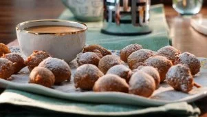 Mini Zeppole with Caramel Dipping Sauce