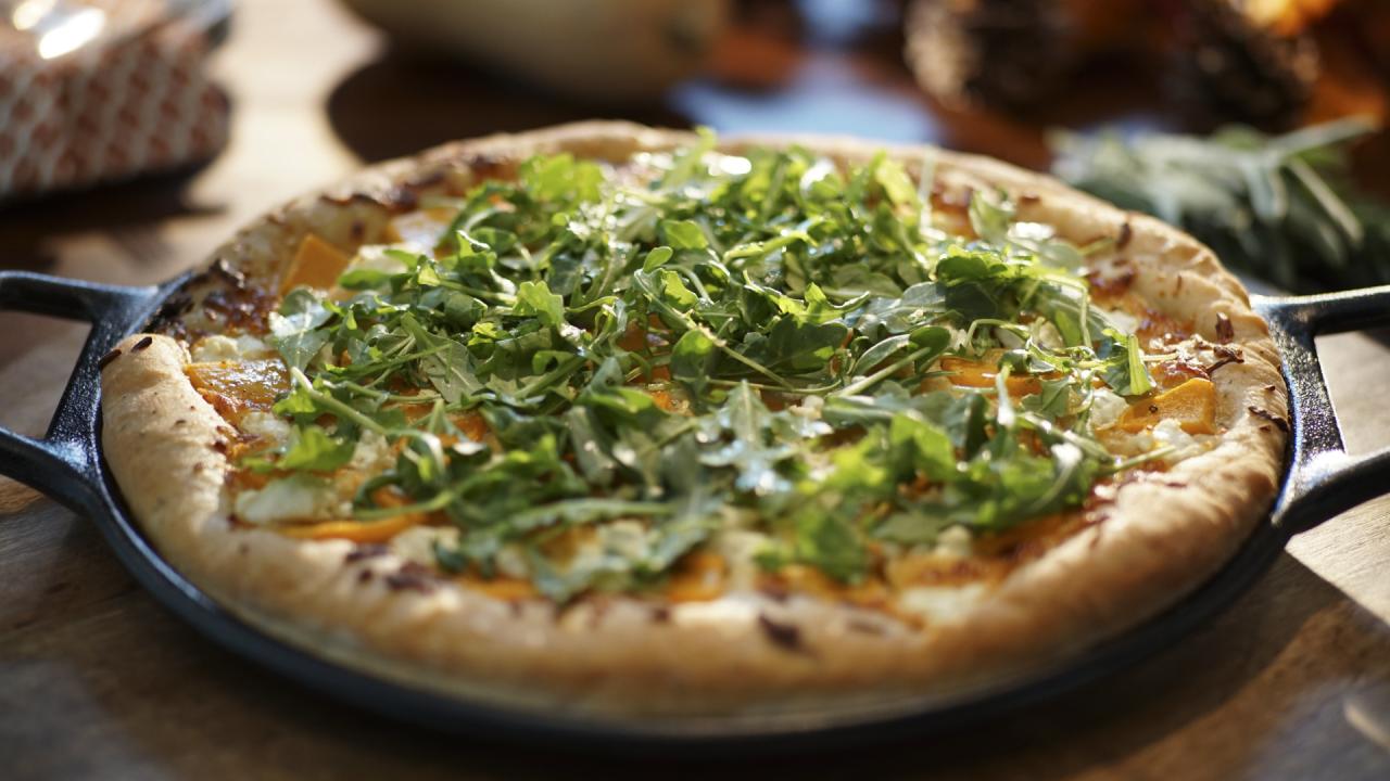 Butternut Squash Arugula Pizza
