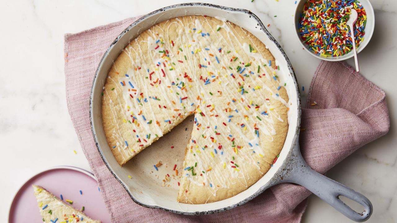 Sprinkled Sugar Skillet Cookie