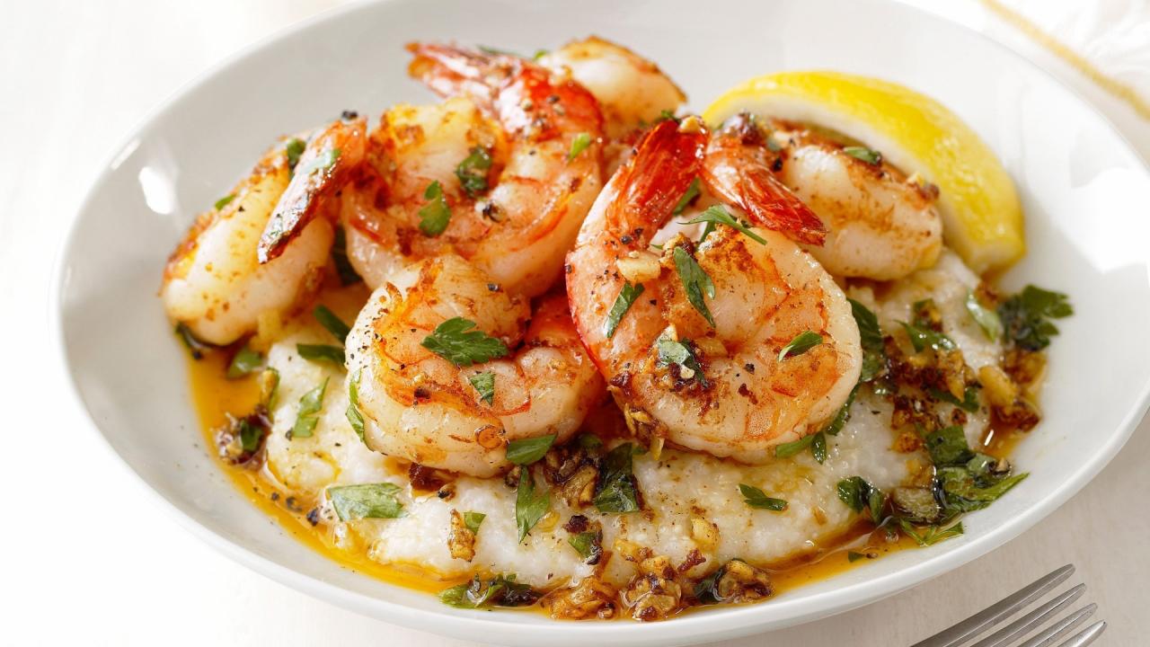 Lemon-Garlic Shrimp and Grits