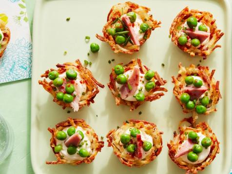 Ham and Cheese Potato Nests