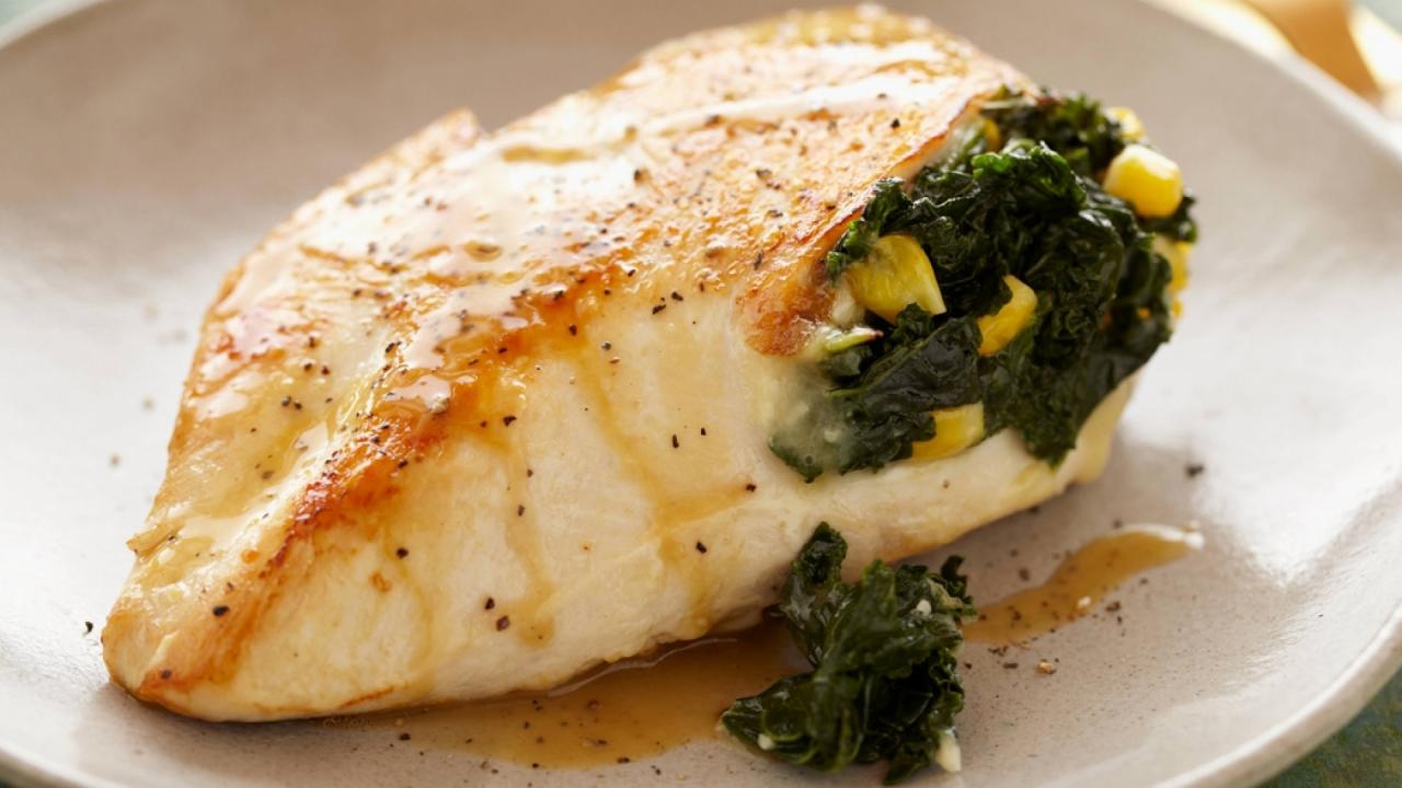 Kale and Corn-Stuffed Chicken
