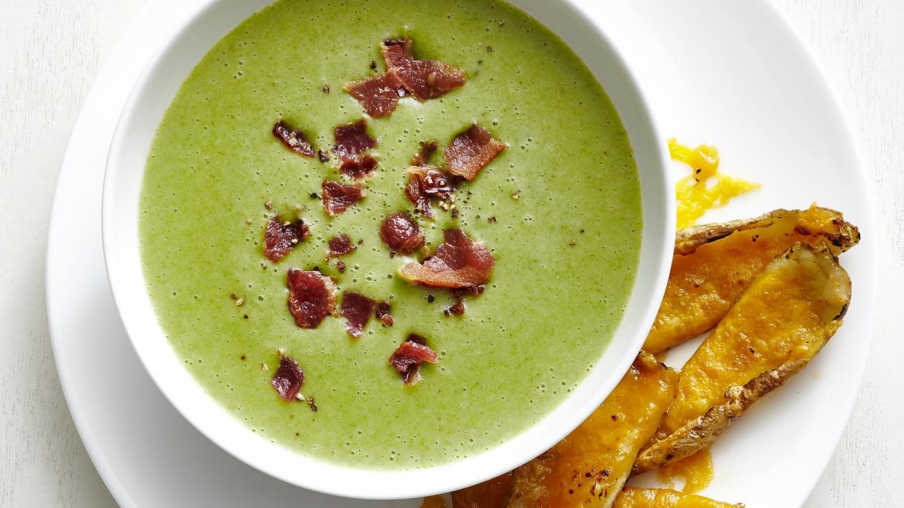 Broccoli Soup and Potato Skins