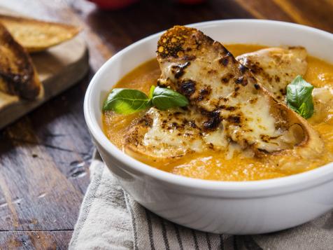 Tomato Soup with Gratineed Grilled Cheese