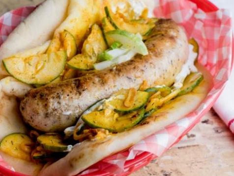 Grilled Turkey Sausage with Cucumber Relish