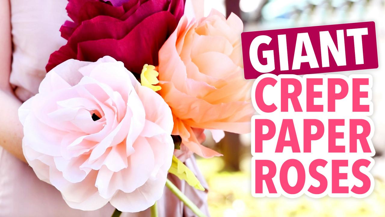 DIY Giant Crepe Paper Roses