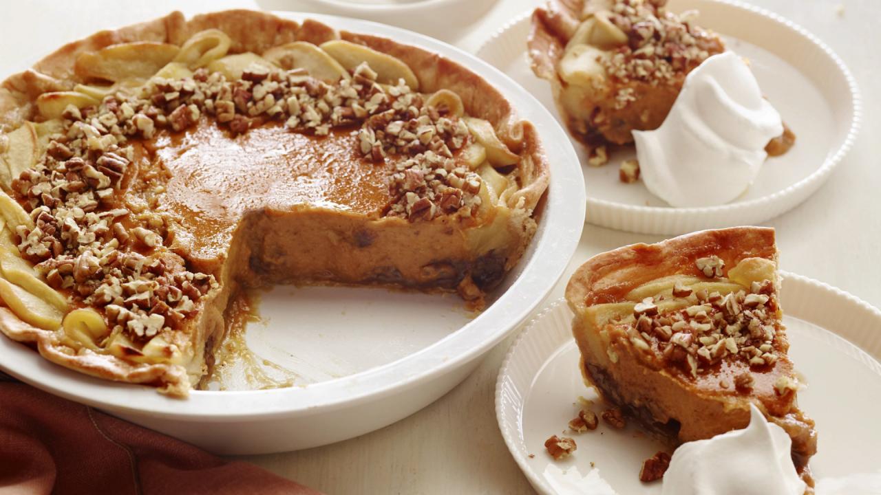 Apple-Pumpkin-Pecan Pie
