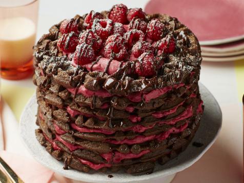 Chocolate-Raspberry Waffle Cake