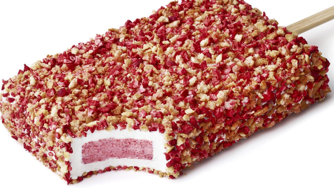Strawberry Crunch Ice Cream Cake
