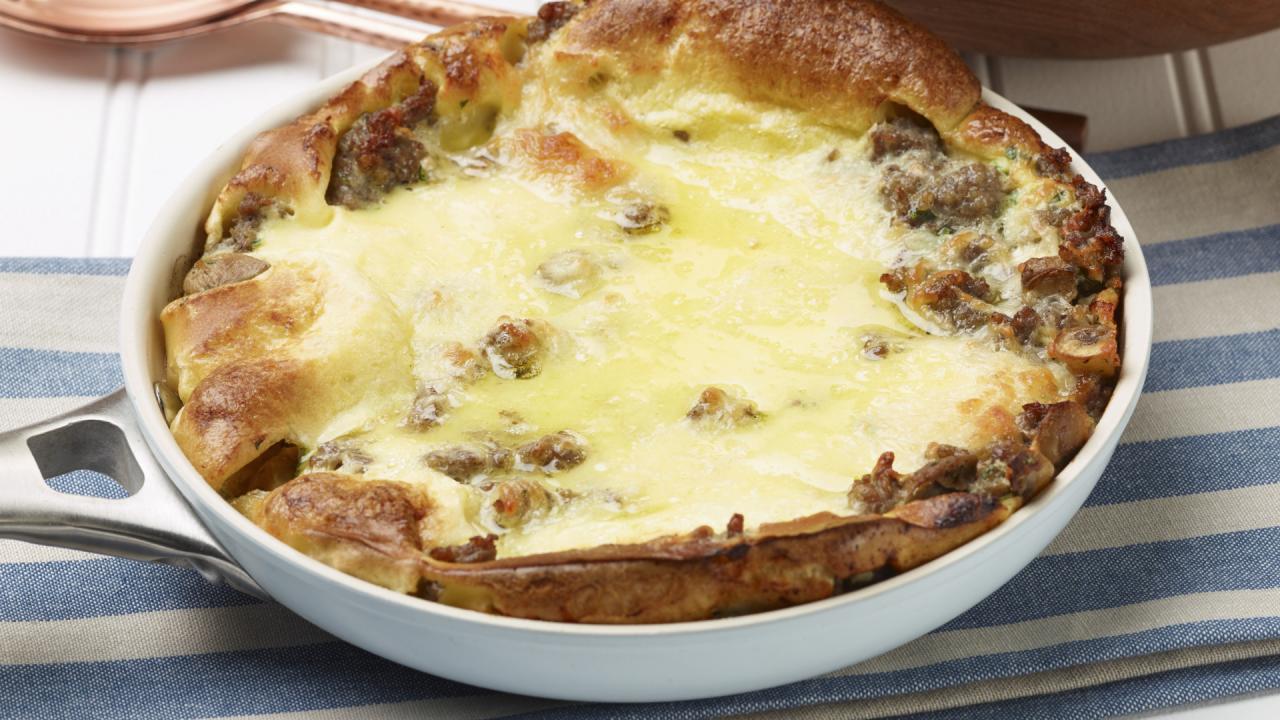 Sausage Mushroom Dutch Baby