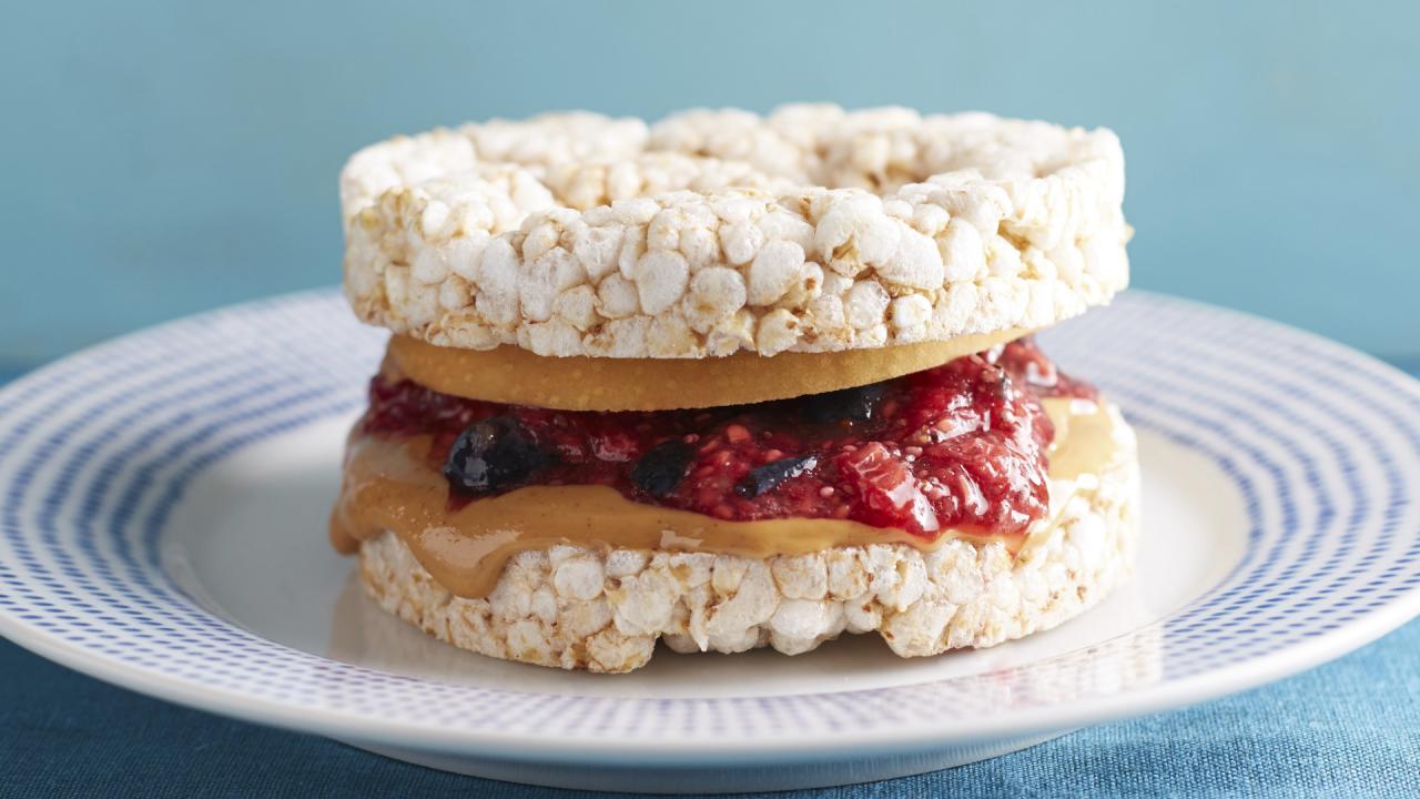 Breadless Peanut Butter and Chia-Jam Sandwiches