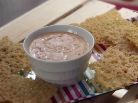 Parmesan Crisp with Pink Sauce