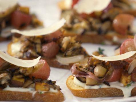 Mushroom and Grape Crostini