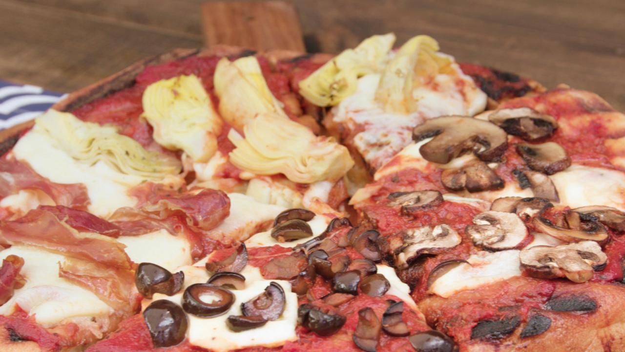 Grilled Pizza Quatre Stagioni