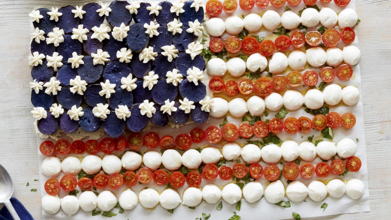 American Flag Caprese Salad
