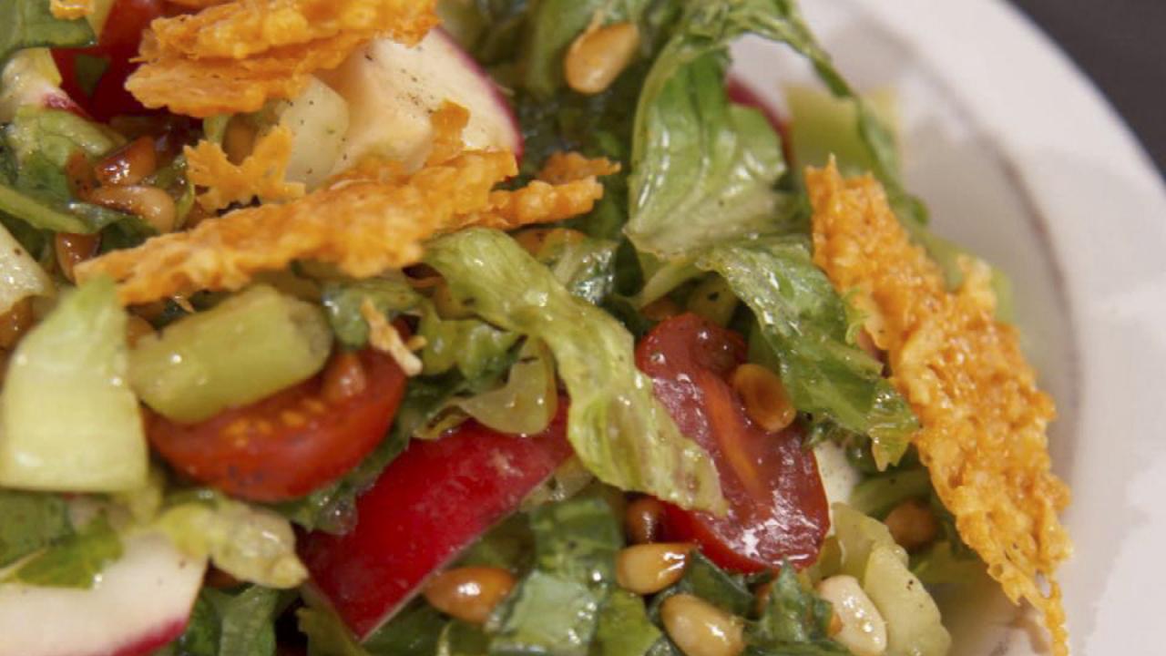 Salad with Parmesan Crisps