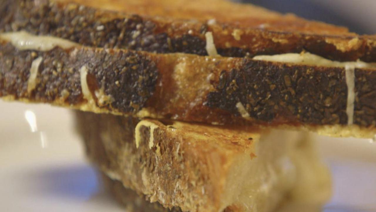 Oven-Baked Three-Cheese Sandwich
