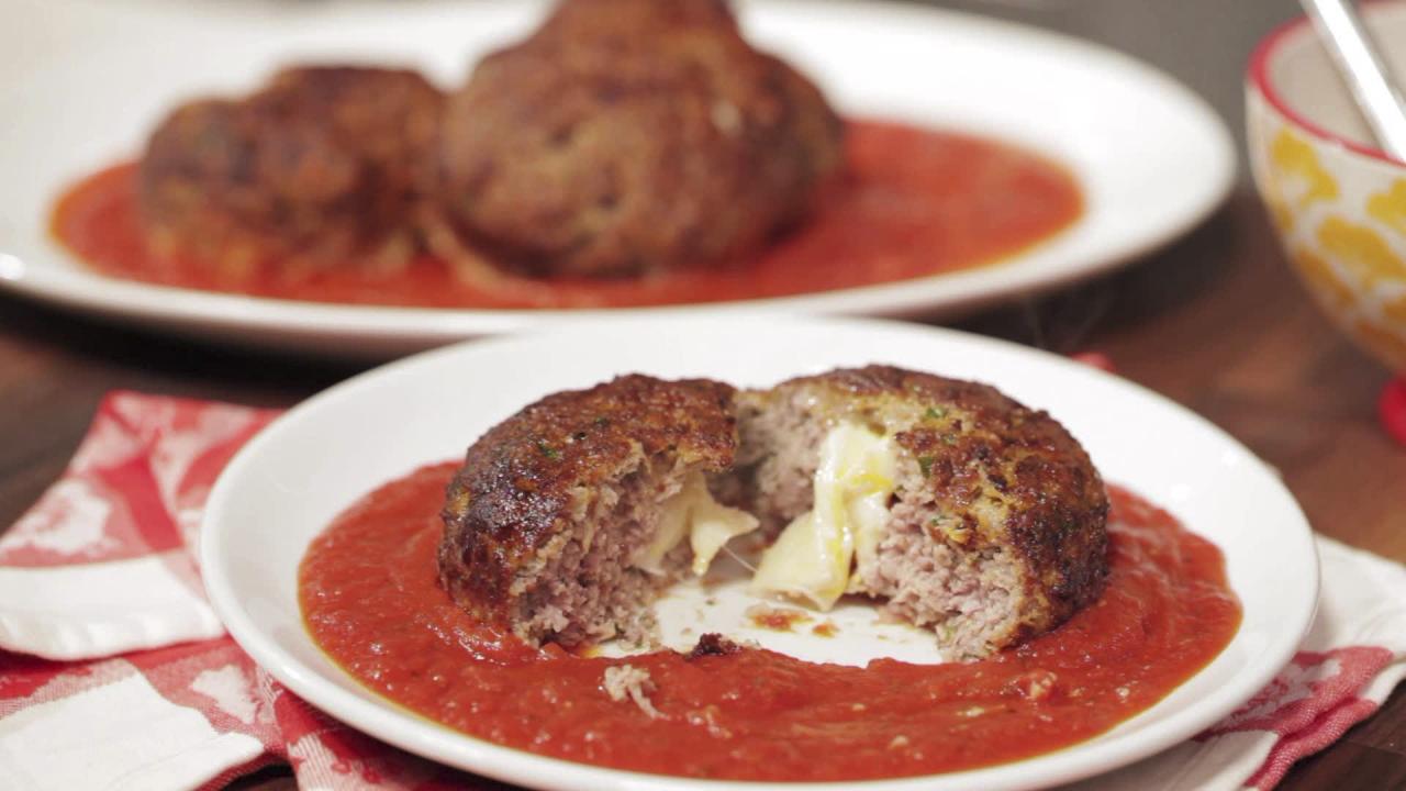 Mozzarella-Stuffed Meatloaves
