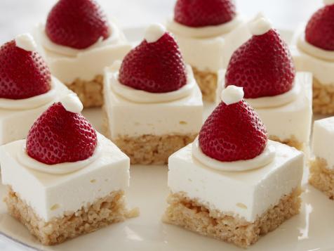 Santa Hat Crispy-Treat Cheesecake Squares