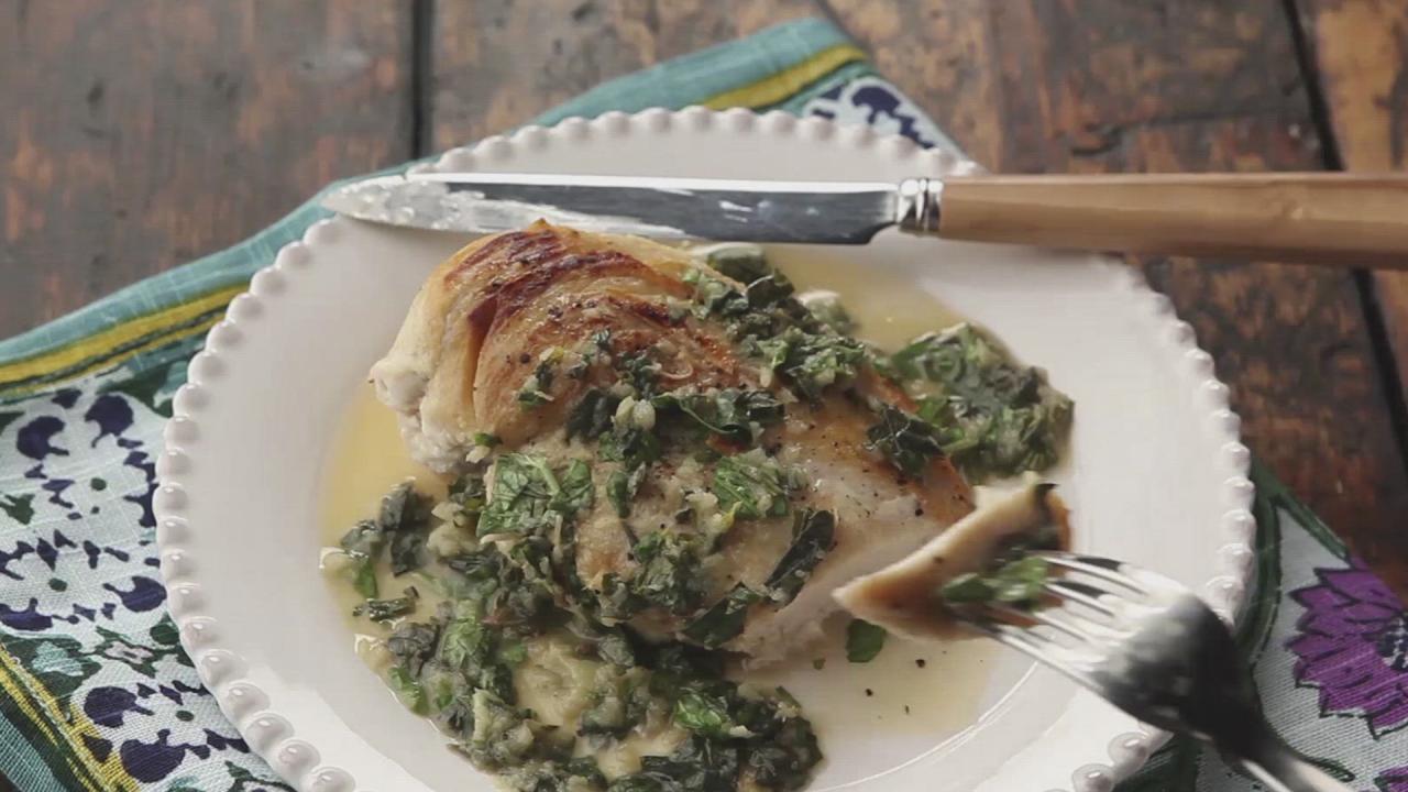Sauteed Chicken Breasts with Fresh Herbs and Ginger