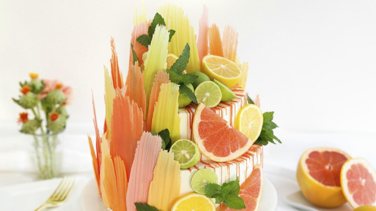 Citrus Brushstroke Cake