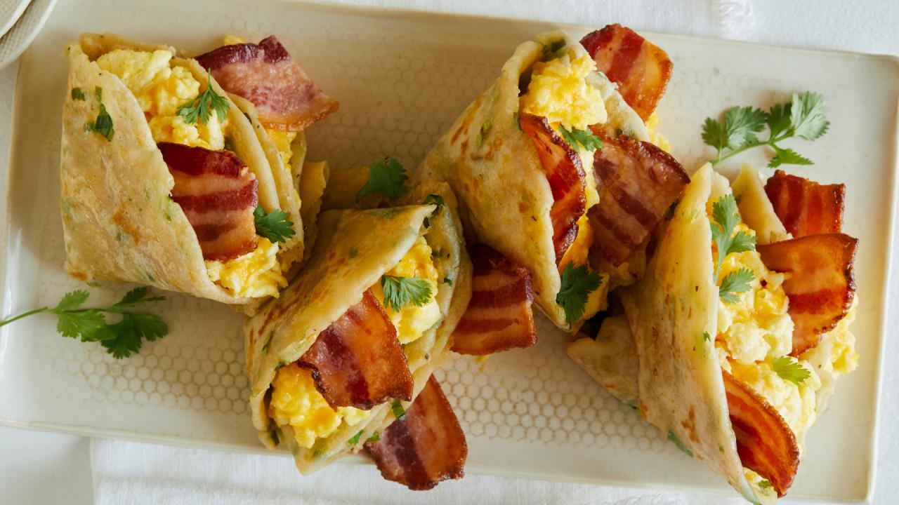 Breakfast Stuffed Scallion Pancakes