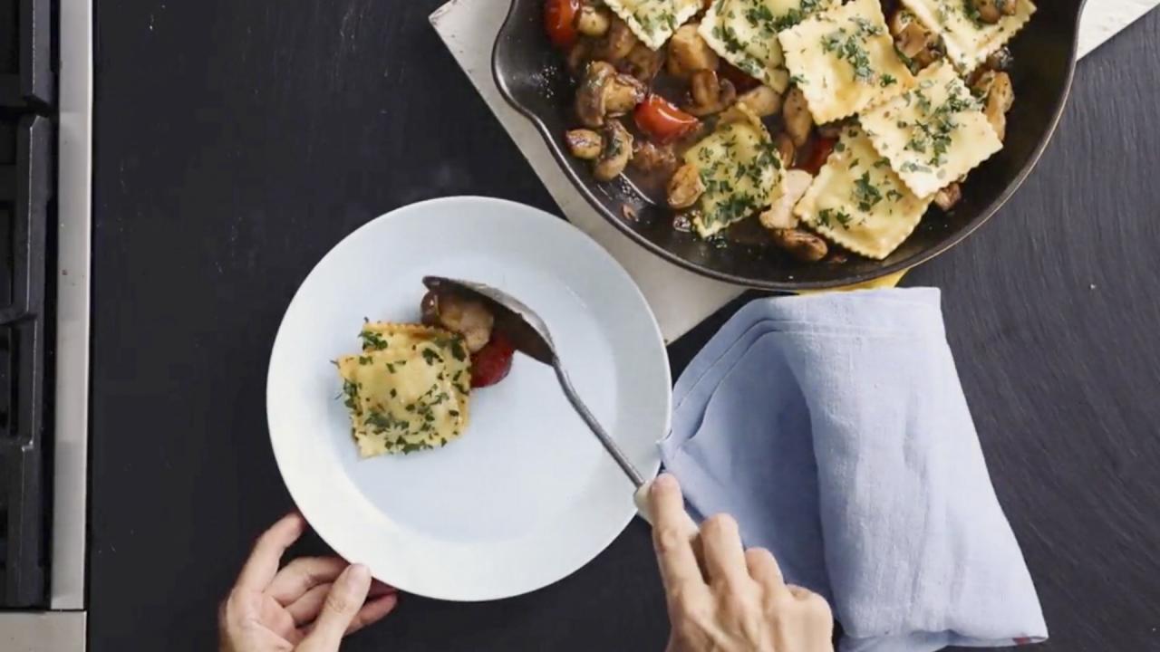 Skillet Chicken and Ravioli