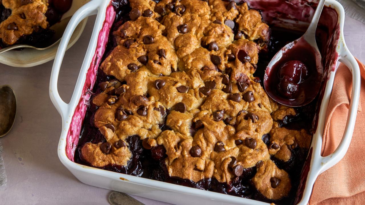 Chocolate Chip Cookie Cherry Cobbler