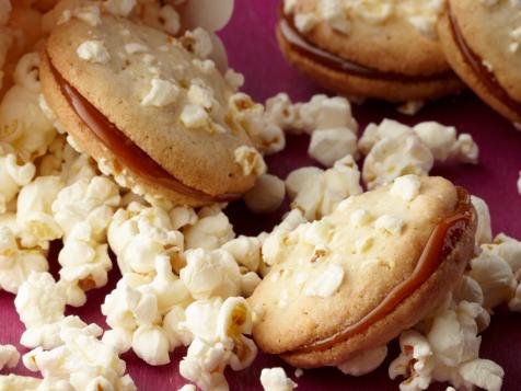 Popcorn Sandwich Cookies with Salted Caramel