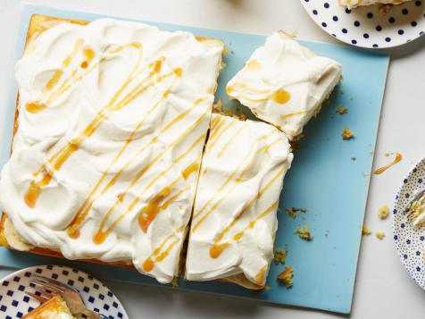 Rolo-Stuffed Banana Poke Cake