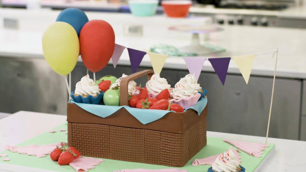 3-D Picnic Basket Cake