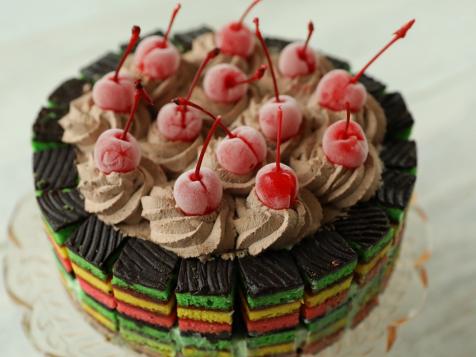 Rainbow Cookie Ice Cream Cake