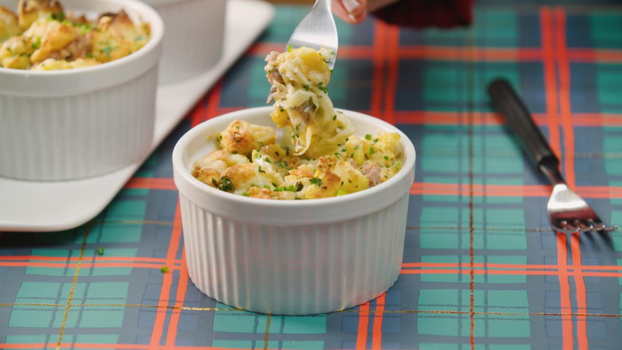 Sausage and Leek Savory Bread Pudding