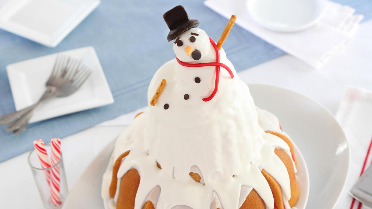 Melting Snowman Cake